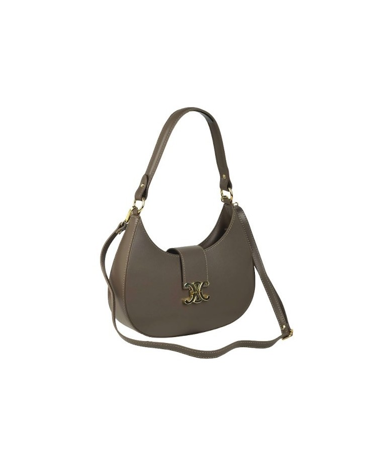 Fashionable and convenient genuine leather crescent-shaped bag