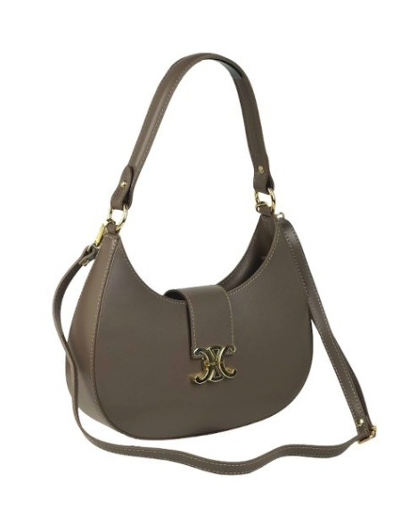 Fashionable and convenient genuine leather crescent-shaped bag