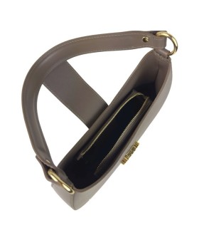 Fashionable and convenient genuine leather crescent-shaped bag