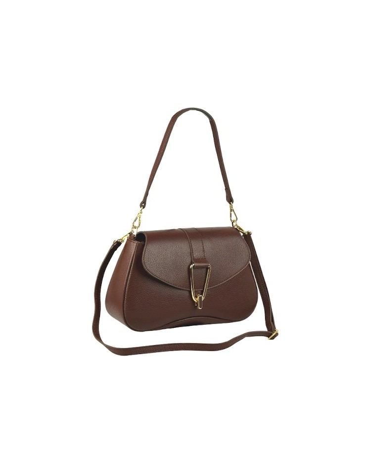 Elegant and versatile genuine leather crossbody bag with a wide range