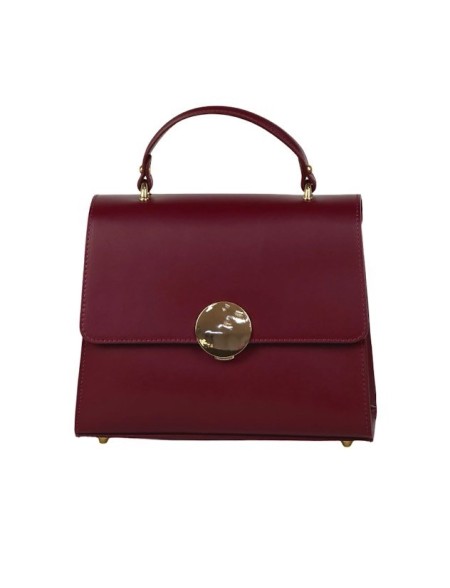 Elegant genuine leather bag with handle and long strap