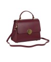 Elegant genuine leather bag with handle and long strap