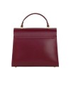 Elegant genuine leather bag with handle and long strap