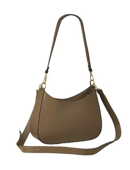 Crescent-shaped leather bag - elegance and versatility