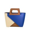 Tricolor Leather Bag - Style and Practicality